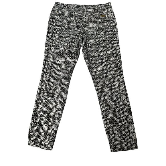 DKNY Trousers Pants Womens Size 8 Printed Black White Tapered Low Rise Cotton - Picture 4 of 10